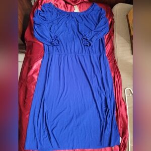 NWT Chico's Women's Peasant Maxi Dress Blue Size 3.